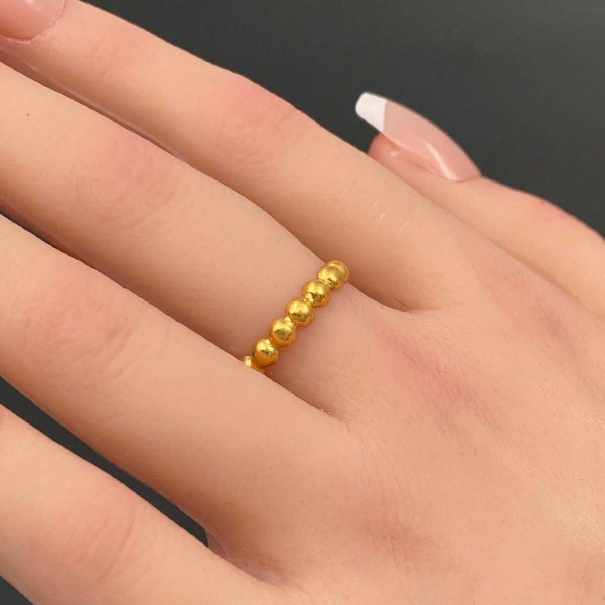 ⁦دبلة ذهب عيار 21 الوزن 1.74 جرام⁩ - الصورة ⁦2⁩
