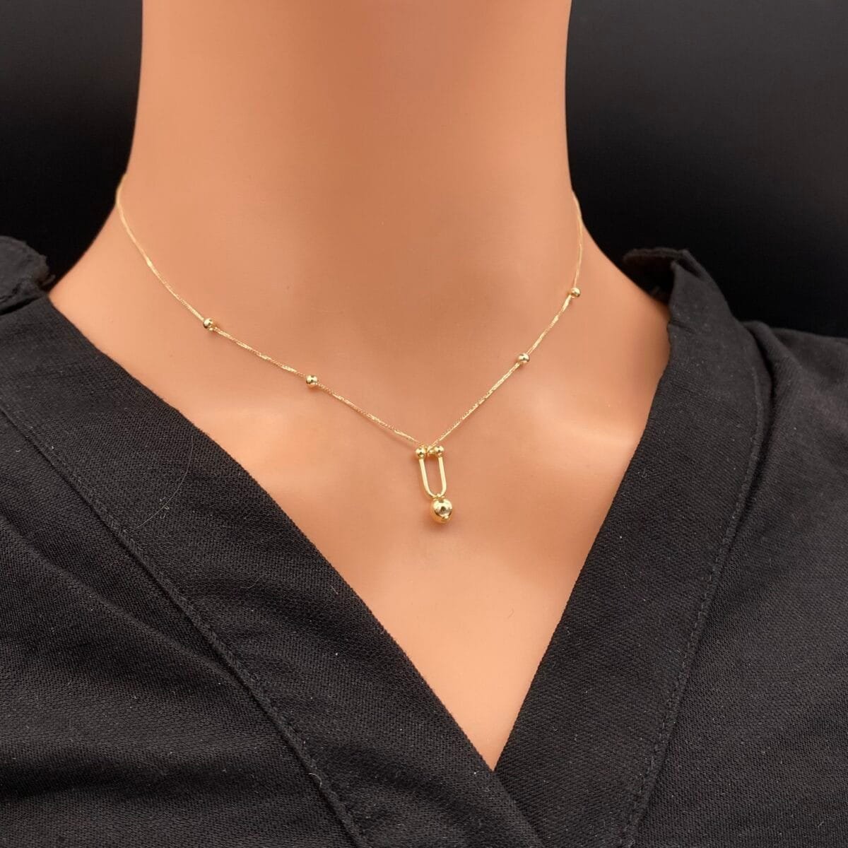 ⁦عقد ذهب عيار 18 الوزن 0.92 جرام⁩ - الصورة ⁦5⁩