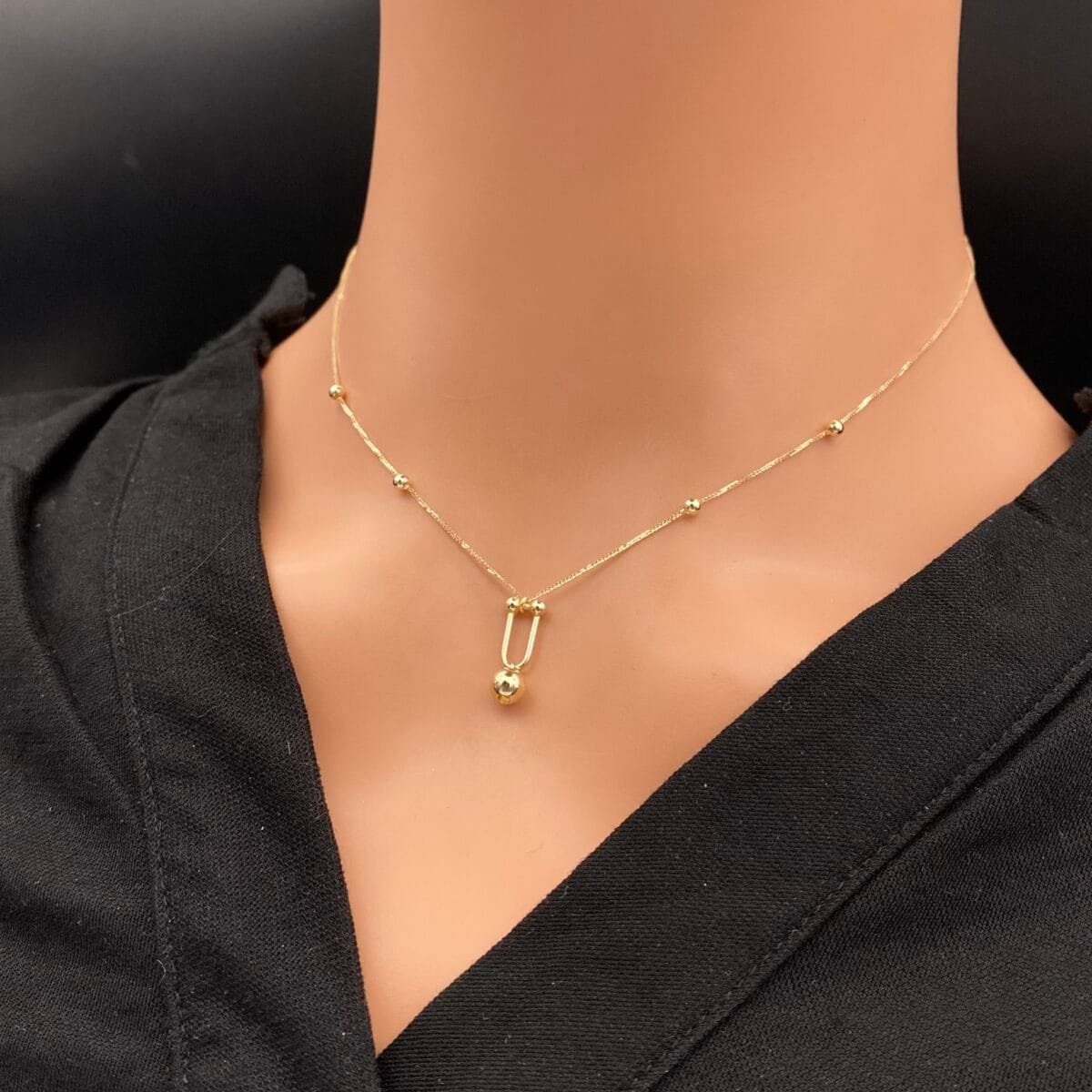 ⁦عقد ذهب عيار 18 الوزن 0.92 جرام⁩ - الصورة ⁦4⁩