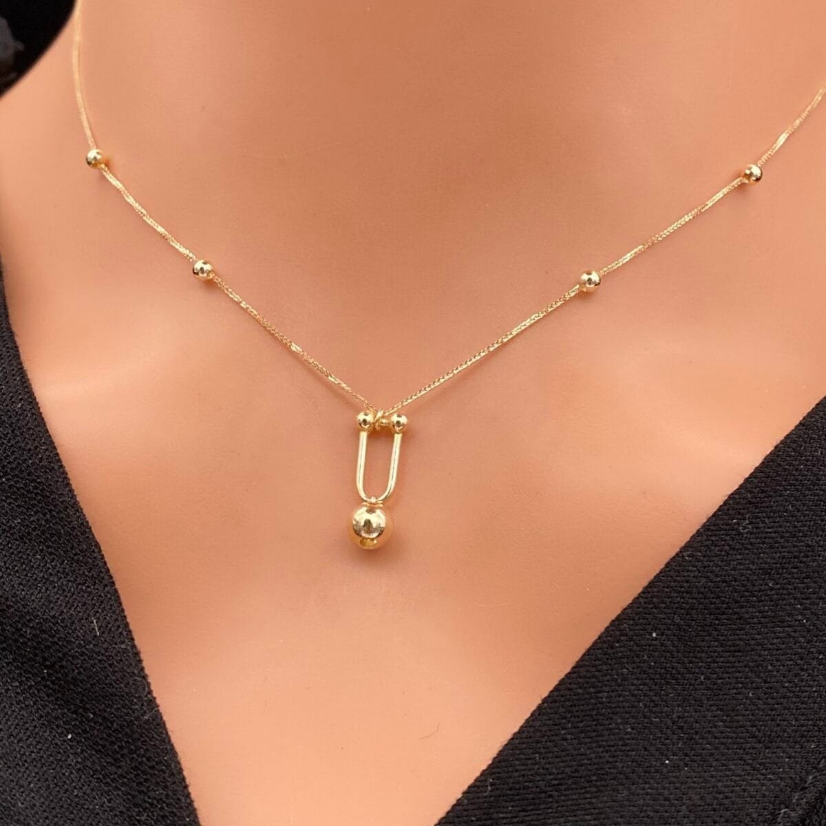 ⁦عقد ذهب عيار 18 الوزن 0.92 جرام⁩ - الصورة ⁦2⁩