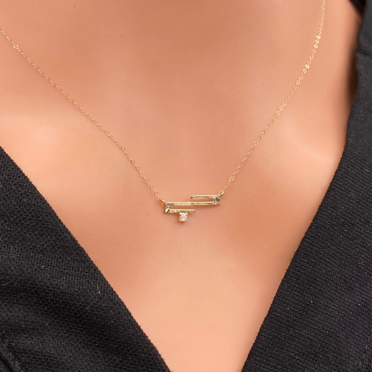 ⁦عقد ذهب عيار 18 الوزن 0.49 جرام⁩ - الصورة ⁦4⁩