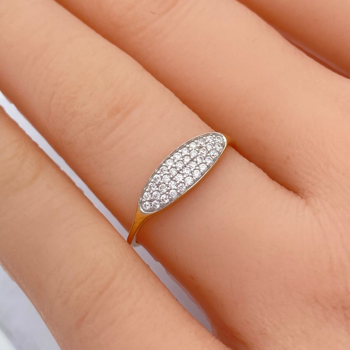 ⁦خاتم ذهب عيار 18 الوزن 0.91 جرام⁩ - الصورة ⁦2⁩