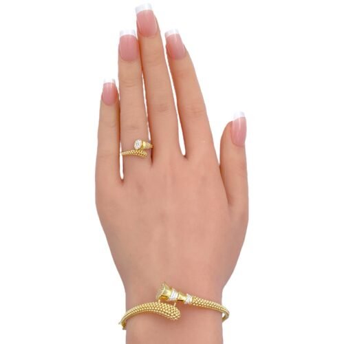 اسواره وخاتم ذهب عيار 18 الوزن 10.26 جرام