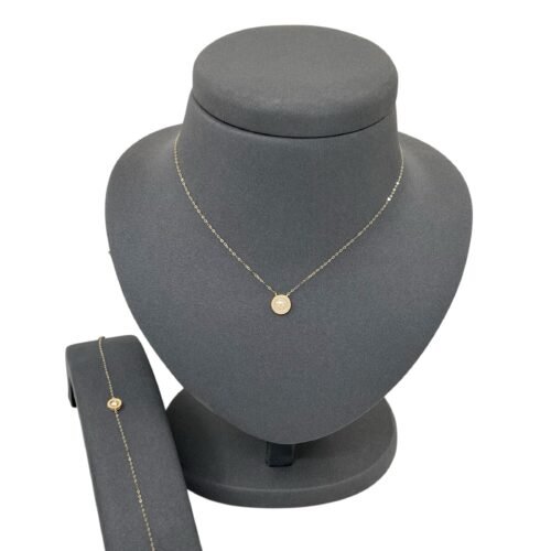 عقد و إسوارة ذهب عيار 18 الوزن 1.22 جرام