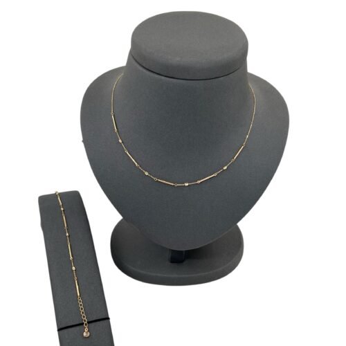 عقد و اسوارة ذهب عيار 18 الوزن 4.13 جرام