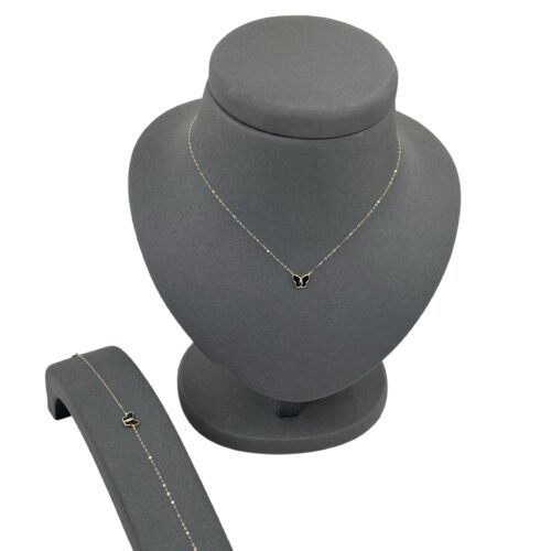 عقد وإسواره ذهب عيار 18 الوزن 0.84 جرام