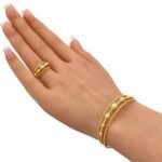 أسوارة وخاتم هيفاء ذهب عيار 18 الوزن 7.54 جرام