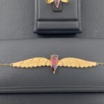 ⁦طقم  جناح الصقر ذهب عيار 21 الوزن 9.44 جرام⁩ - الصورة ⁦3⁩