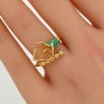 ⁦خاتم ذهب عيار 18 الوزن 2.15 جرام⁩ - الصورة ⁦2⁩