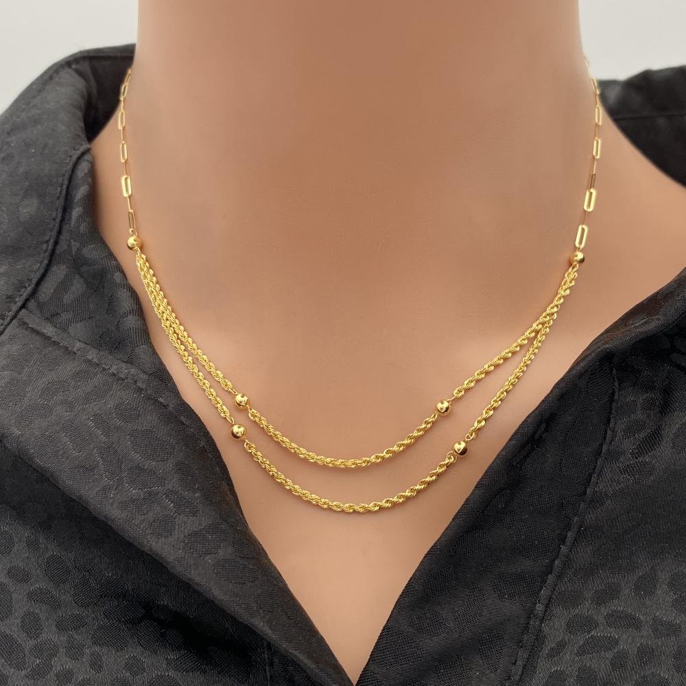 عقد ذهب عيار 18 الوزن 1.75 جرام عقد ذهب عيار 18 الوزن 1.75 جرام