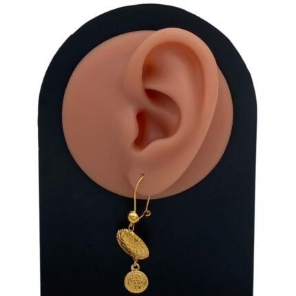 حلق ذهب عيار 21 الوزن 1.78 جرام