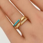 ⁦خاتم ذهب عيار 18 الوزن 3.66 جرام⁩ - الصورة ⁦2⁩