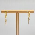 ⁦حلق ذهب عيار 21 الوزن 1.10 جرام⁩ - الصورة ⁦2⁩