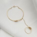 ⁦اسواره وخاتم اطفال ذهب عيار 18 الوزن 2.12 جرام⁩ - الصورة ⁦2⁩