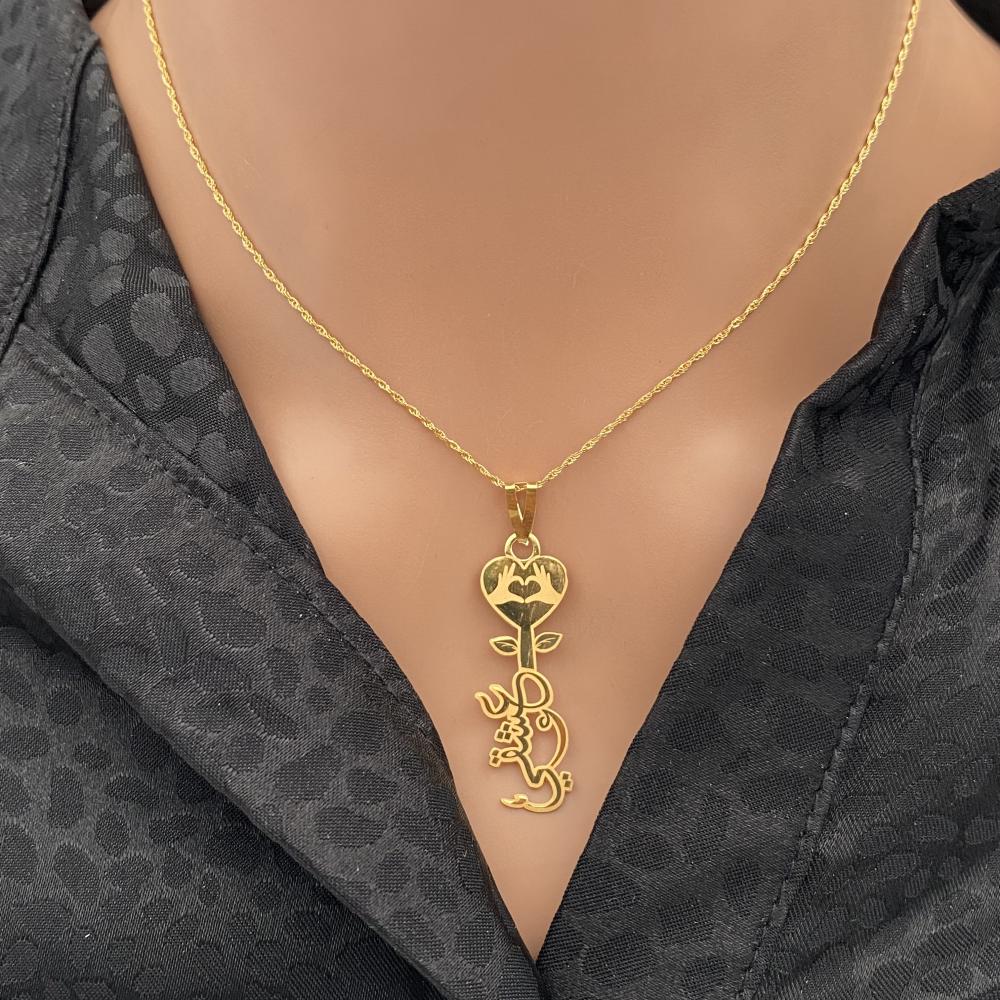 عقد عشقي ذهب عيار 21 الوزن 1.95 جرام عقد عشقي ذهب عيار 21 الوزن 1.95 جرام