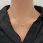 عقد ذهب شانيل عيار 21 وزن 1.44 جم ببريق أنثوي ناعم