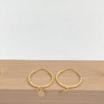 ⁦حلق ذهب عيار 21 الوزن 1.12 جرام⁩ - الصورة ⁦2⁩