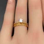 ⁦افضل خاتم توينز ذهب عيار 21 الوزن 2.74 جرام⁩ - الصورة ⁦2⁩