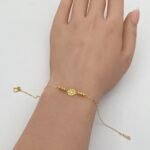 ⁦انسيال ذهب تصميم زهرة الحياة عيار 21 وزن 0.89 جرام عصري⁩ - الصورة ⁦3⁩