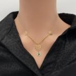 عقد ذهب ورده عيار 21 وزن 1.71 جم استثنائي يبرز جمالك