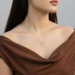 ⁦عقد ذهب عيار 18 وزن 1.01 جرام لمسة راقية⁩ - الصورة ⁦5⁩