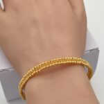⁦سوارة و خاتم دوريكا ذهب عيار 21 وزن 15.9 جم لإطلالة أنثوية متكاملة -W2981⁩ - الصورة ⁦3⁩