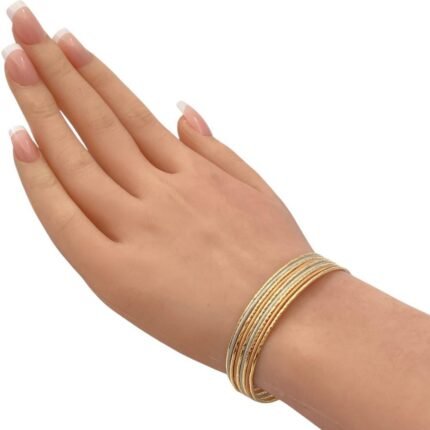 اسوارة ذهب ملونه عيار 18 وزن 22.10 جم 9 ادوار تصميم ايطالي أنيق