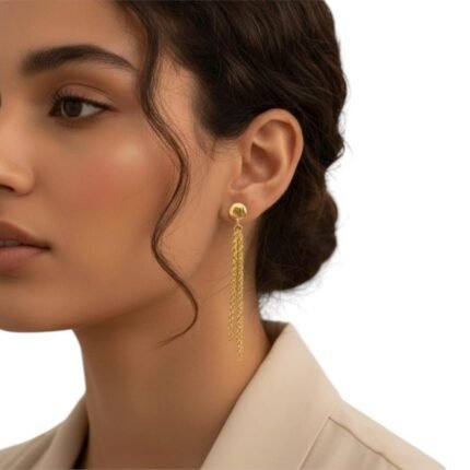 حلق ذهب عيار 18 الوزن 0.99 جرام