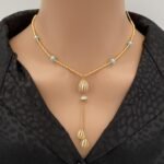 سبحة ذهب نسائية ملونة عيار 21 الوزن 13.29 جرام