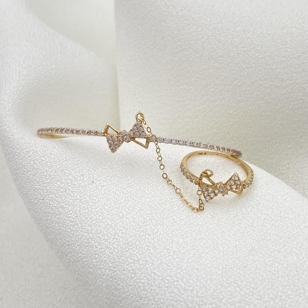 اسواره وخاتم مواليد ذهب عيار 18 الوزن 2.60 جرام اسواره وخاتم مواليد ذهب عيار 18 الوزن 2.60 جرام