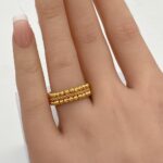 ⁦سوارة و خاتم دوريكا ذهب عيار 21 وزن 15.9 جم لإطلالة أنثوية متكاملة -W2981⁩ - الصورة ⁦2⁩