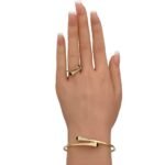 اسواره مع خاتم ذهب مارلي عيار 18 وزن 10.04 جرام بفصوص بيضاء وأطراف سوداء