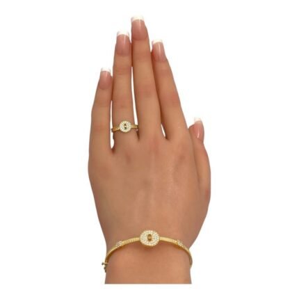 إسوارة وخاتم ذهب عيار 18 الوزن 5.85 جرام