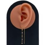 حلق ذهب عيار 18 الوزن 1.58 جرام