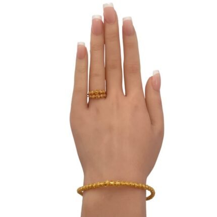 إسوارة وخاتم ذهب دوريكا عيار 21 وزن 9.21 جم لمسة أنيقة