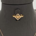 ⁦نصف طقم ذهب عيار 21 وزن 3.08 جرام تصميم أنيق وجذاب⁩ - الصورة ⁦2⁩