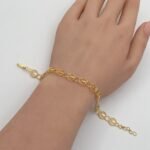 ⁦اسوارة ذهب فراشة عيار 21 طول 18 سم وزن 3.79 جم تضيف لمسة أنوثة⁩ - الصورة ⁦3⁩