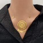 عقد ذهب كبير عيار 21 وزن 3.03 جم بتصميم كلاسيكي