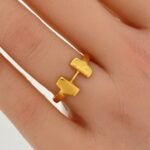 ⁦خاتم ذهب عيار 21 الوزن 1.95 جرام⁩ - الصورة ⁦2⁩