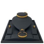 طقم دوريكا ذهب عيار 21 وزن 43.14 جرام عريض بخيوط ذهبية متوازية