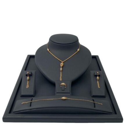 طقم ذهب سبحه مبروم عيار 21 وزن 9.86 جرام لذوقك الرفيع بحلقات فيروزيه