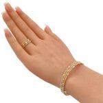 أسوارة وخاتم هيفاء ذهب عيار 18 الوزن 8.74 جرام