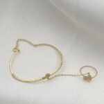 ⁦اسواره وخاتم مواليد ذهب عيار 18 الوزن 2.43 جرام⁩ - الصورة ⁦2⁩