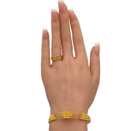 إسوارة وخاتم ذهب دوريكا عيار 21 وزن 9.21 جم لمسة أنيقة