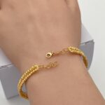 ⁦سوارة و خاتم دوريكا ذهب عيار 21 وزن 15.9 جم لإطلالة أنثوية متكاملة -W2981⁩ - الصورة ⁦4⁩