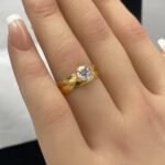 ⁦خاتم توينز ذهب عيار 21 الوزن 2.84 جرام⁩ - الصورة ⁦2⁩