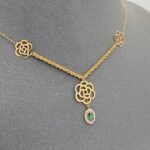 ⁦عقد ذهب ورده عيار 21 وزن 1.71 جم استثنائي يبرز جمالك⁩ - الصورة ⁦5⁩