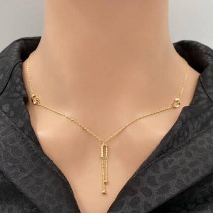 عقد ذهب ناعم عيار 21 وزن 1.8 جم بسلسال مبروم فخم طول 27.5 سم فريد