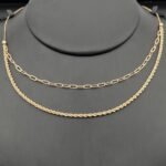 ⁦طقم ذهب عيار 18 وزن 7.51 جم تصميم حلقات الجنزير فخم وراقي⁩ - الصورة ⁦3⁩