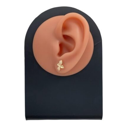 حلق ذهب عيار 18 الوزن 0.91 جرام